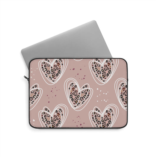 Laptop Sleeve, Leopard Print, Perfect for Work or School, Tech Gift, Valentine's Day, Trendy, Stylish