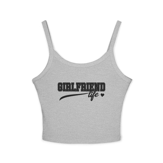 Girlfriend Tshirt Tank Top, Women's Camisole, Spaghetti Strap Shirt, Summer Beachwear, Feminine Sleeveless Tee