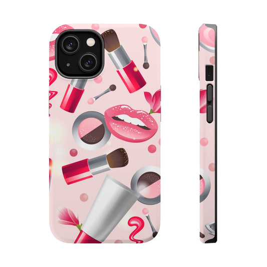 Cosmetic-Themed Magnetic Tough Cases, Makeup Lover Gift, Stylish Phone Protection, Cute Accessories for Her, Trendy Phone Case