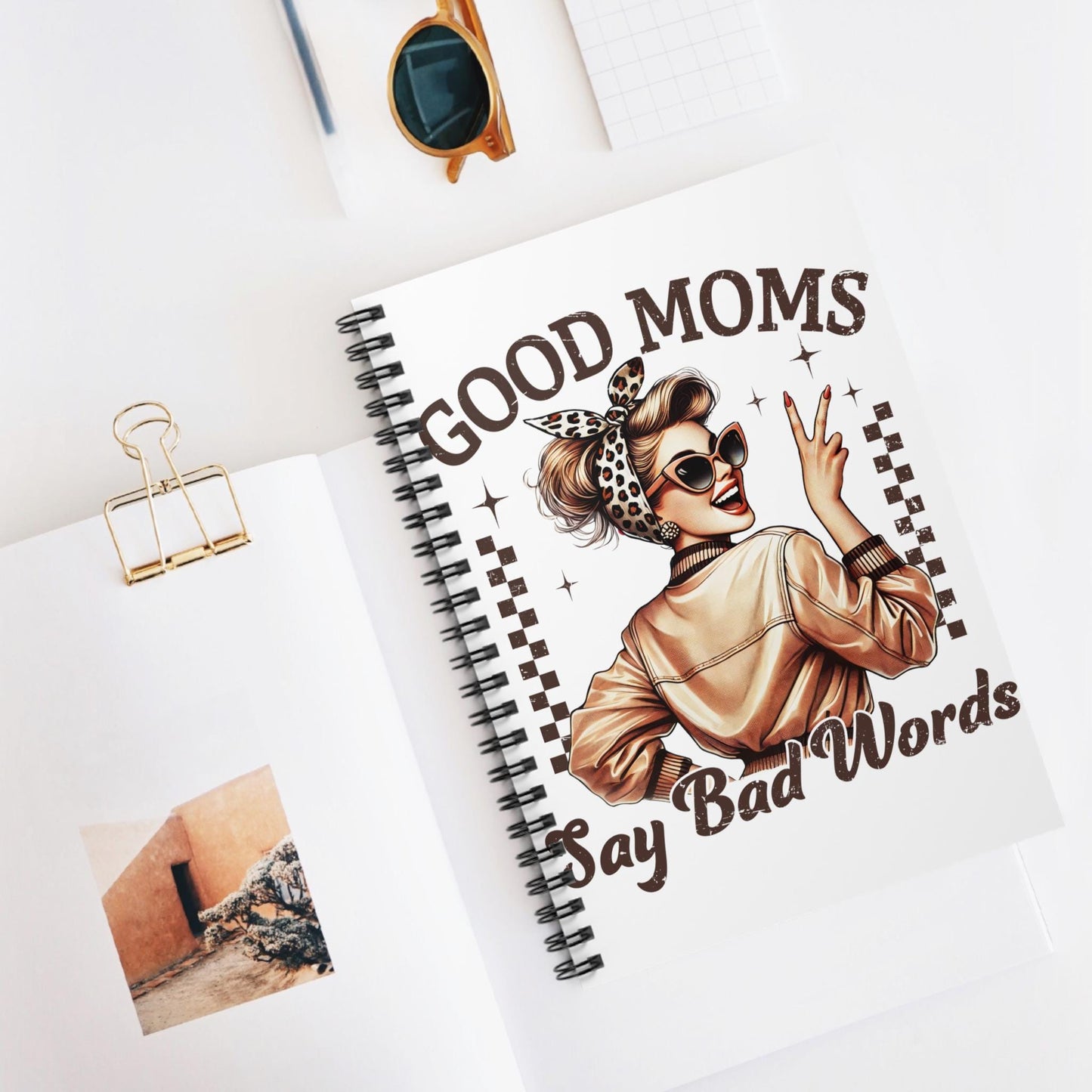 Tattoo Spiral Notebook: Good Moms, Ruled Line Journal