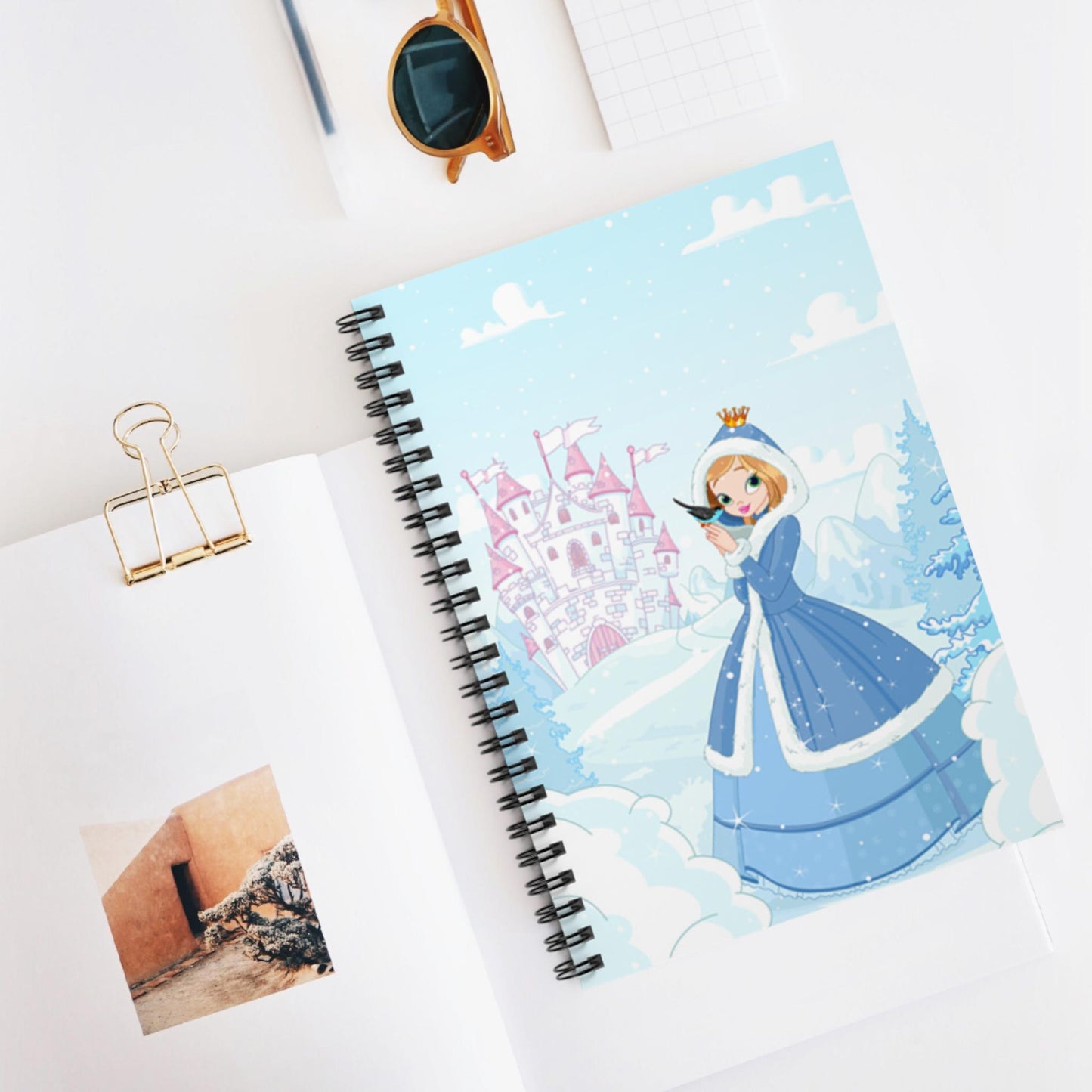 Pretty in Blue princess spiral notebook