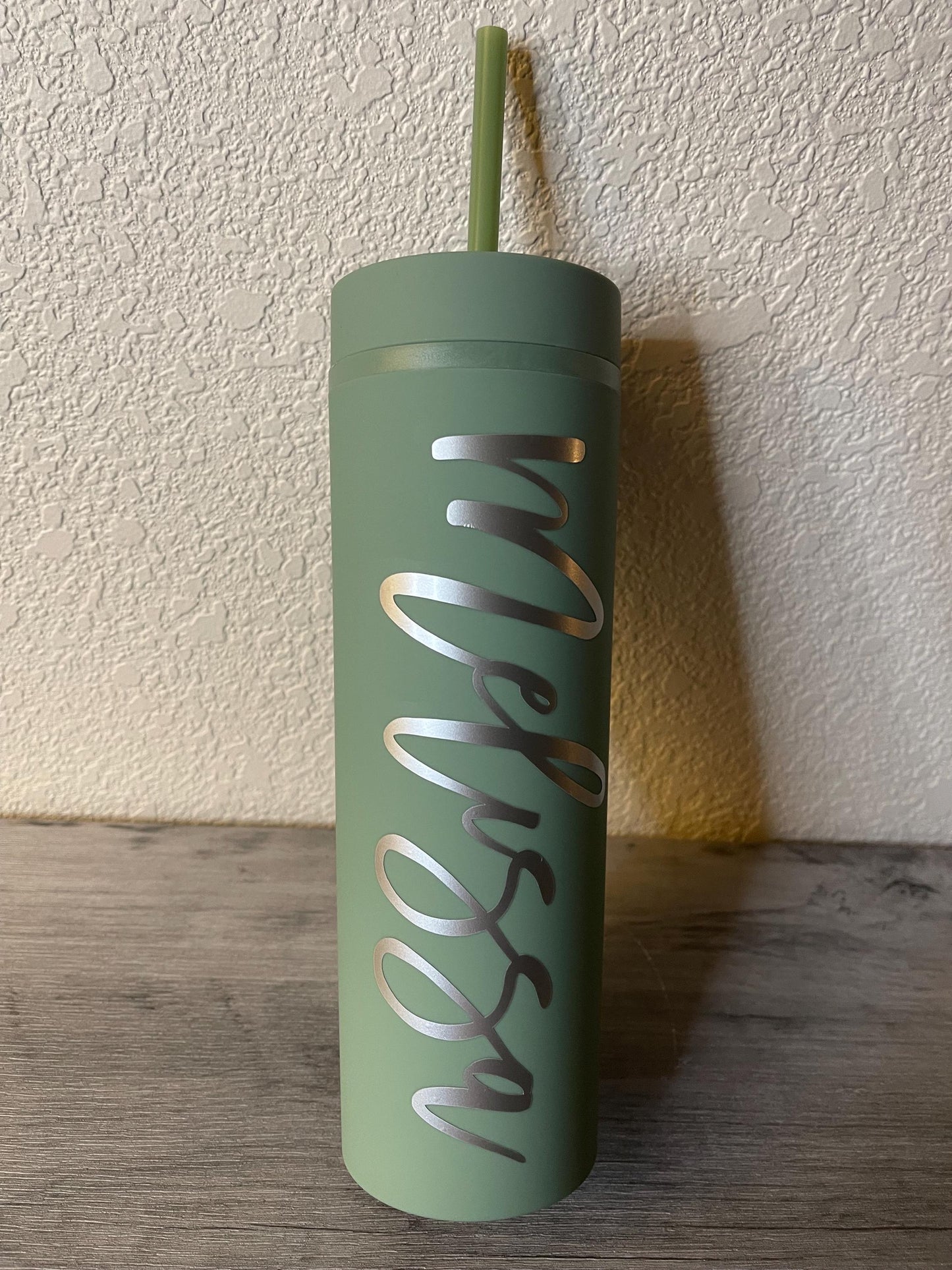 Personalized Notebook and Tumbler gift set in Olive Color