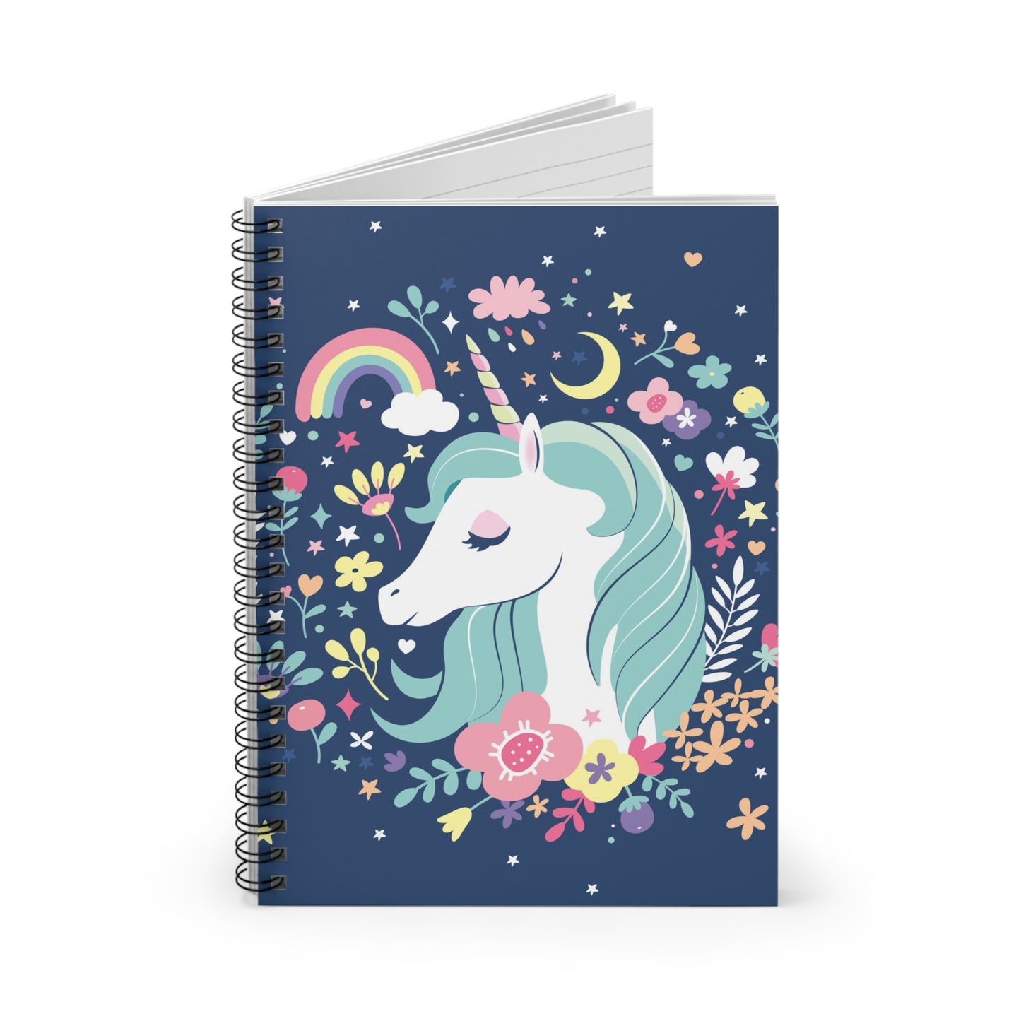 Spiral Notebook - Unicorn Pretty Girls Gift, Ruled Line Journal, Cute Stationery, Writing Pad, Diary for Kids, School Supplies