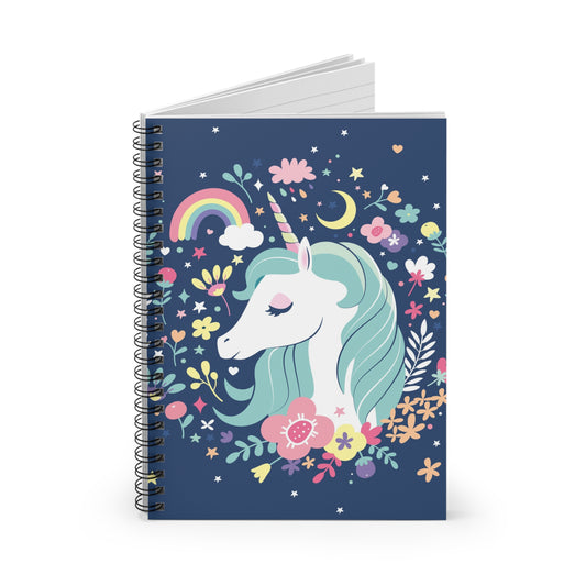Spiral Notebook - Unicorn Pretty Girls Gift, Ruled Line Journal, Cute Stationery, Writing Pad, Diary for Kids, School Supplies