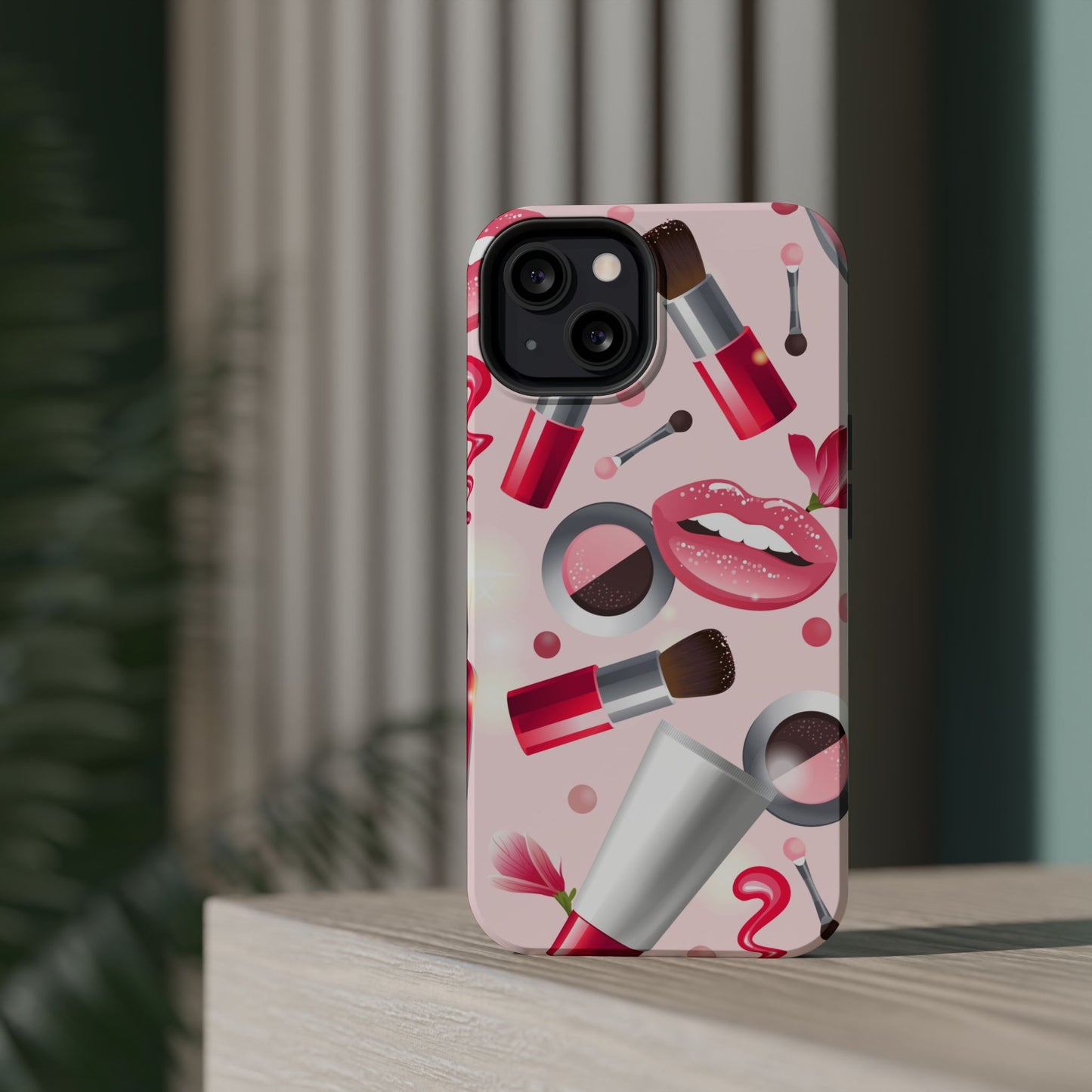 Cosmetic-Themed Magnetic Tough Cases, Makeup Lover Gift, Stylish Phone Protection, Cute Accessories for Her, Trendy Phone Case