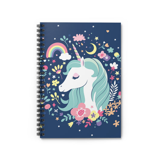 Spiral Notebook - Unicorn Pretty Girls Gift, Ruled Line Journal, Cute Stationery, Writing Pad, Diary for Kids, School Supplies