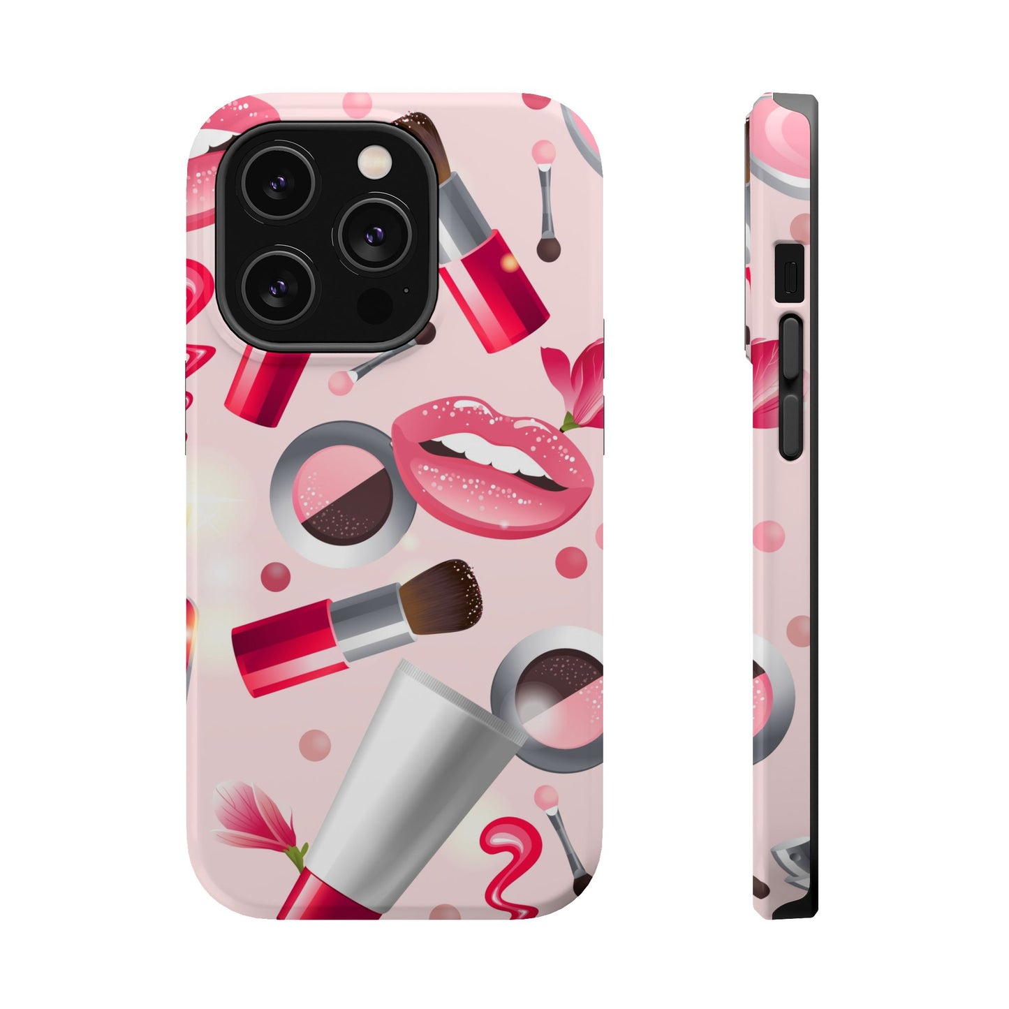 Cosmetic-Themed Magnetic Tough Cases, Makeup Lover Gift, Stylish Phone Protection, Cute Accessories for Her, Trendy Phone Case