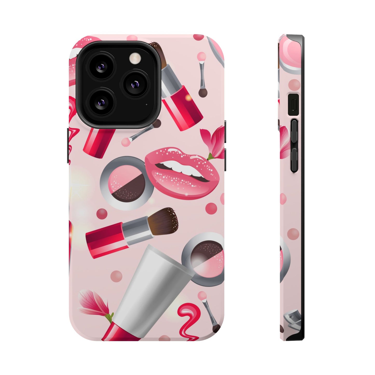 Cosmetic-Themed Magnetic Tough Cases, Makeup Lover Gift, Stylish Phone Protection, Cute Accessories for Her, Trendy Phone Case