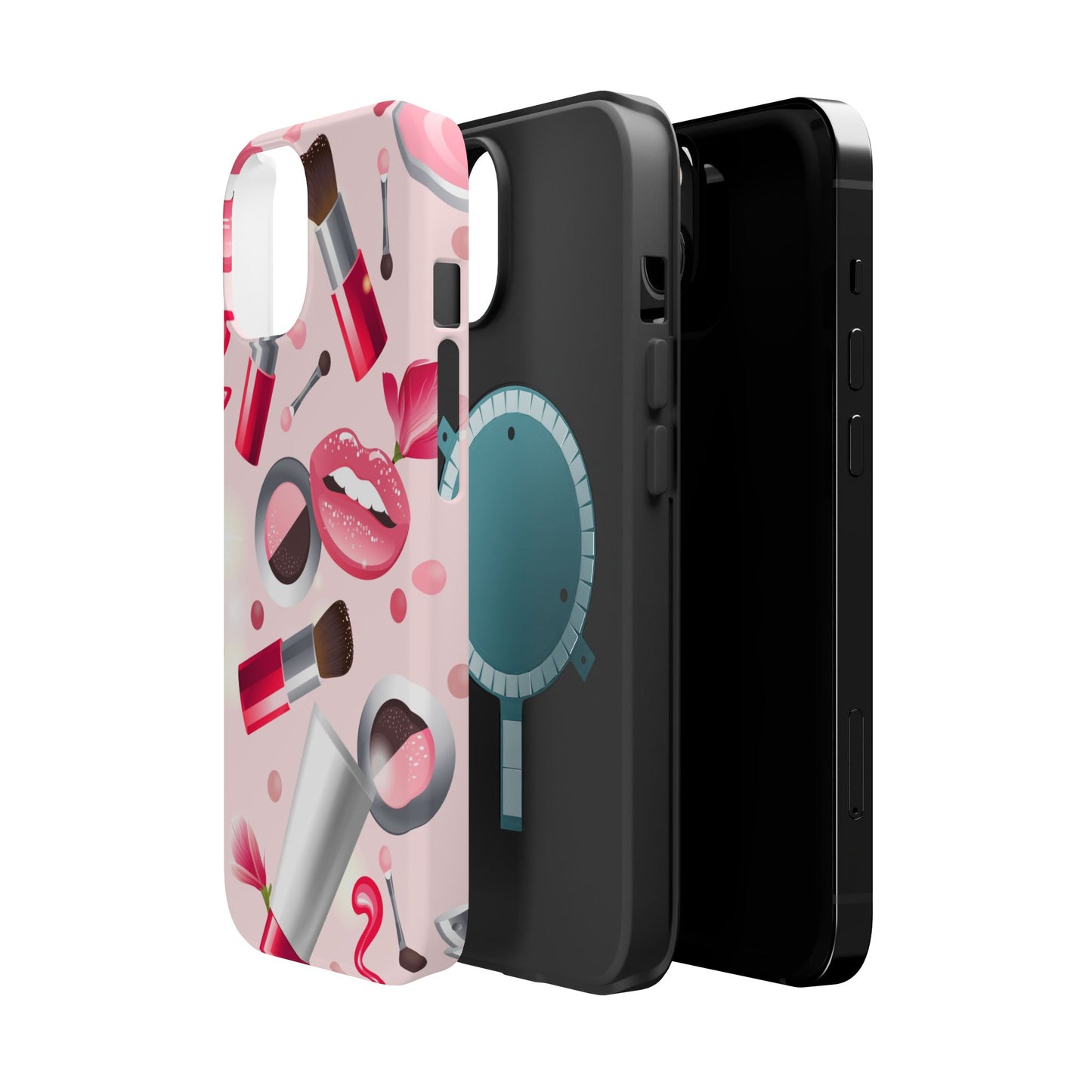 Cosmetic-Themed Magnetic Tough Cases, Makeup Lover Gift, Stylish Phone Protection, Cute Accessories for Her, Trendy Phone Case