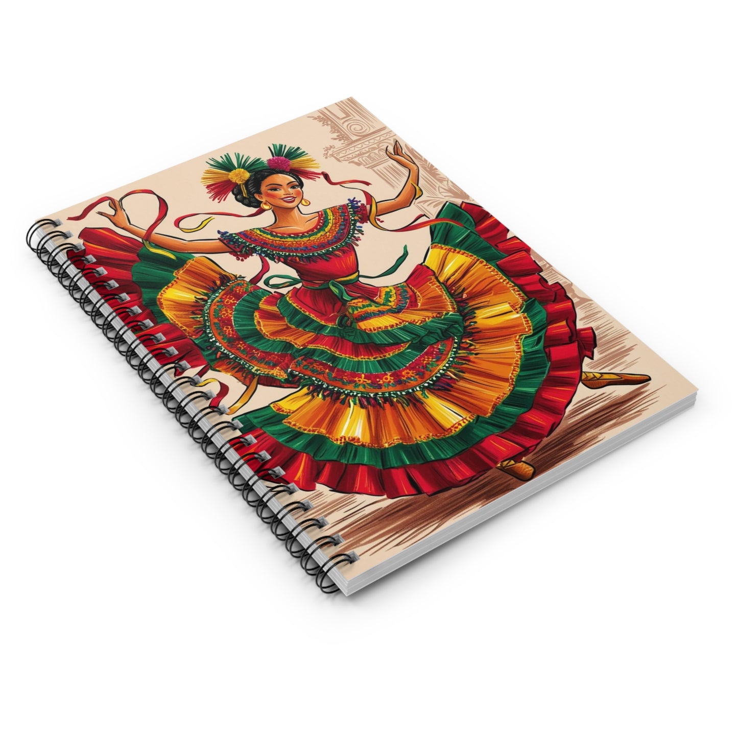 Notebook - Ruled Line, Colorful Dance Journal, Gift for Artists, Ethnic Notepad, Perfect for Celebrations, Creative