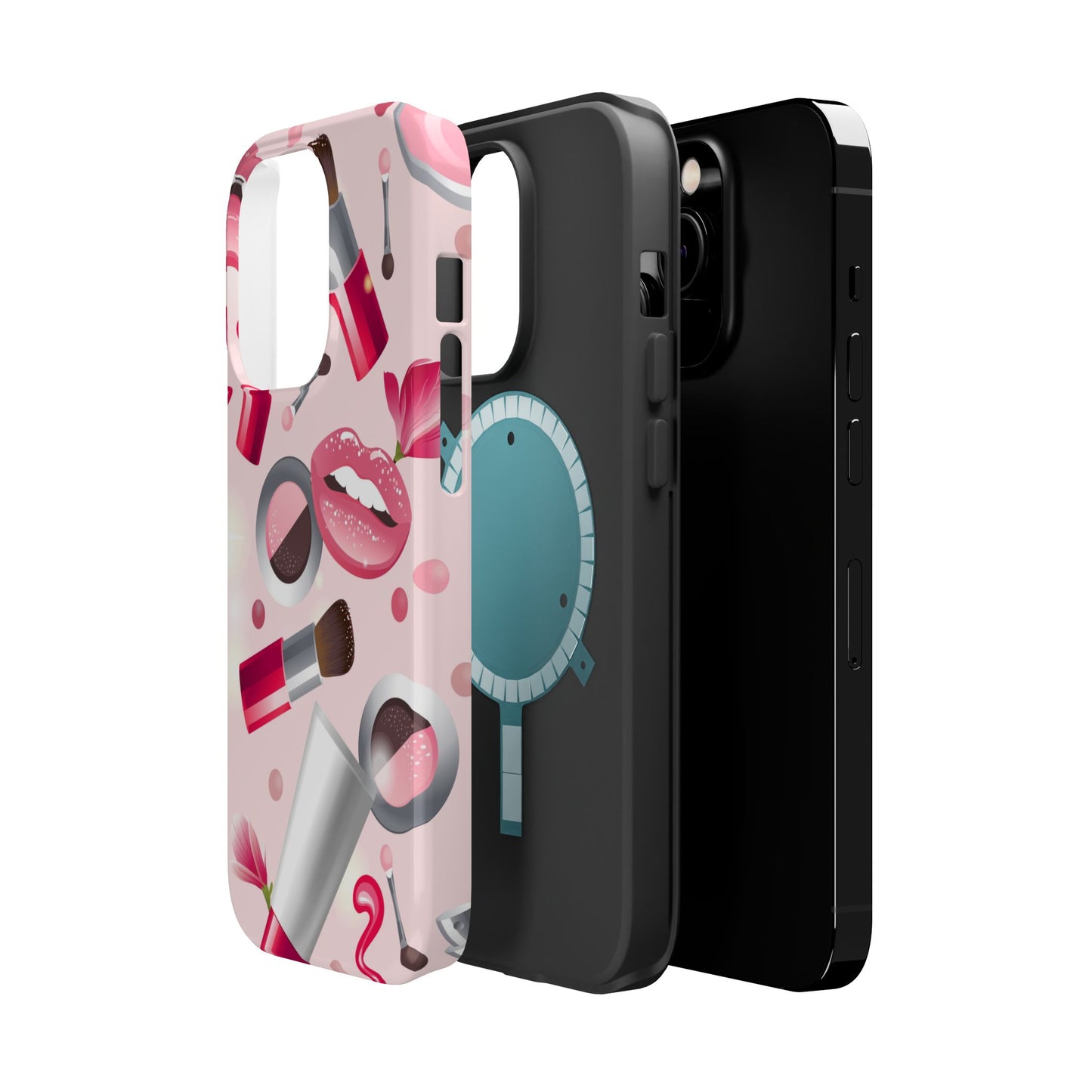 Cosmetic-Themed Magnetic Tough Cases, Makeup Lover Gift, Stylish Phone Protection, Cute Accessories for Her, Trendy Phone Case