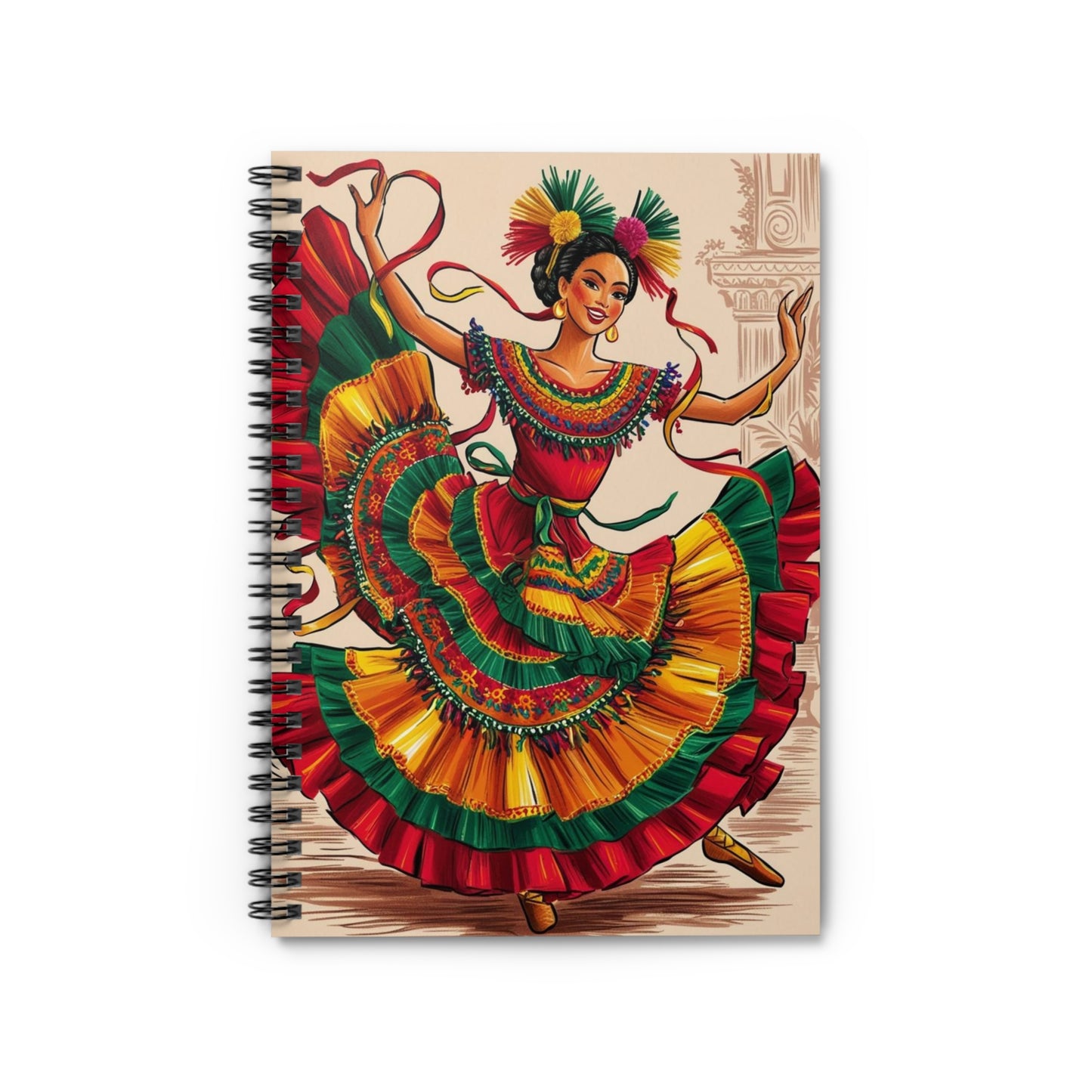 Notebook - Ruled Line, Colorful Dance Journal, Gift for Artists, Ethnic Notepad, Perfect for Celebrations, Creative