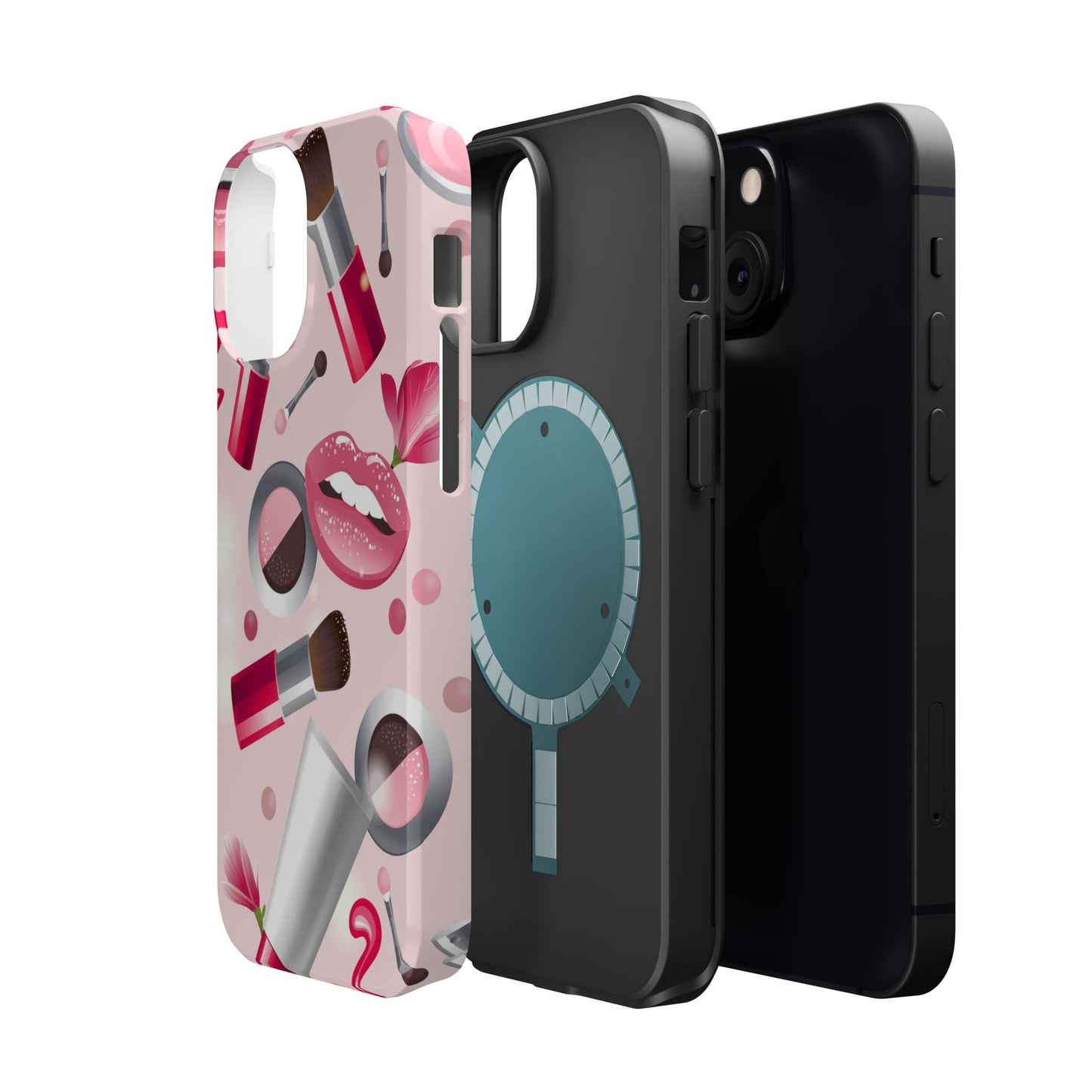 Cosmetic-Themed Magnetic Tough Cases, Makeup Lover Gift, Stylish Phone Protection, Cute Accessories for Her, Trendy Phone Case