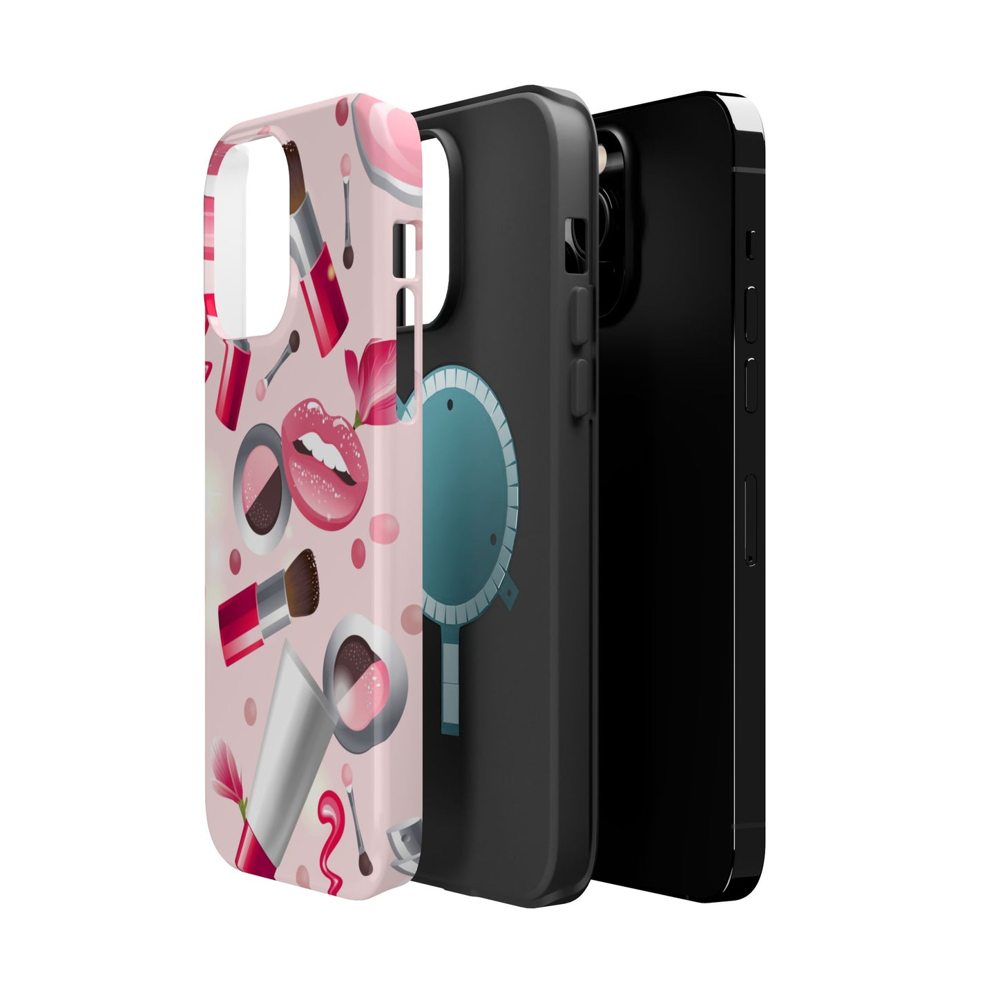 Cosmetic-Themed Magnetic Tough Cases, Makeup Lover Gift, Stylish Phone Protection, Cute Accessories for Her, Trendy Phone Case