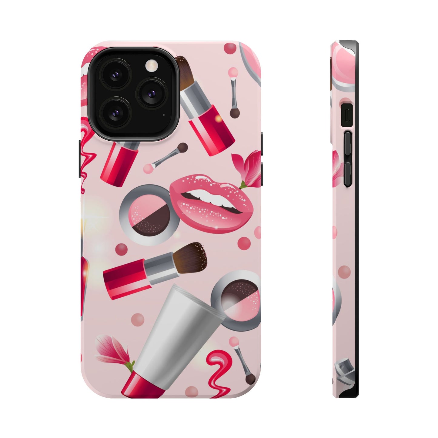 Cosmetic-Themed Magnetic Tough Cases, Makeup Lover Gift, Stylish Phone Protection, Cute Accessories for Her, Trendy Phone Case