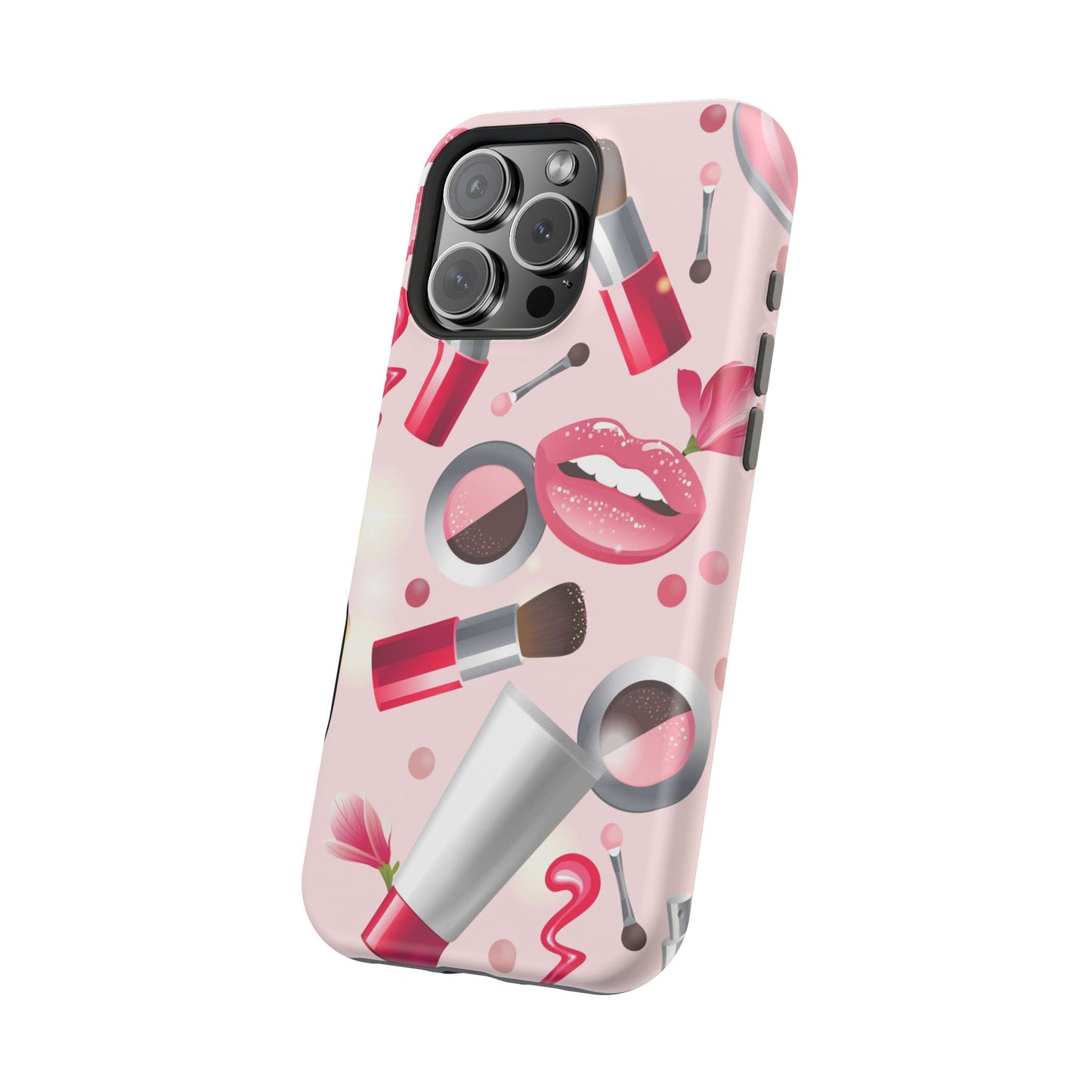 Cosmetic-Themed Magnetic Tough Cases, Makeup Lover Gift, Stylish Phone Protection, Cute Accessories for Her, Trendy Phone Case
