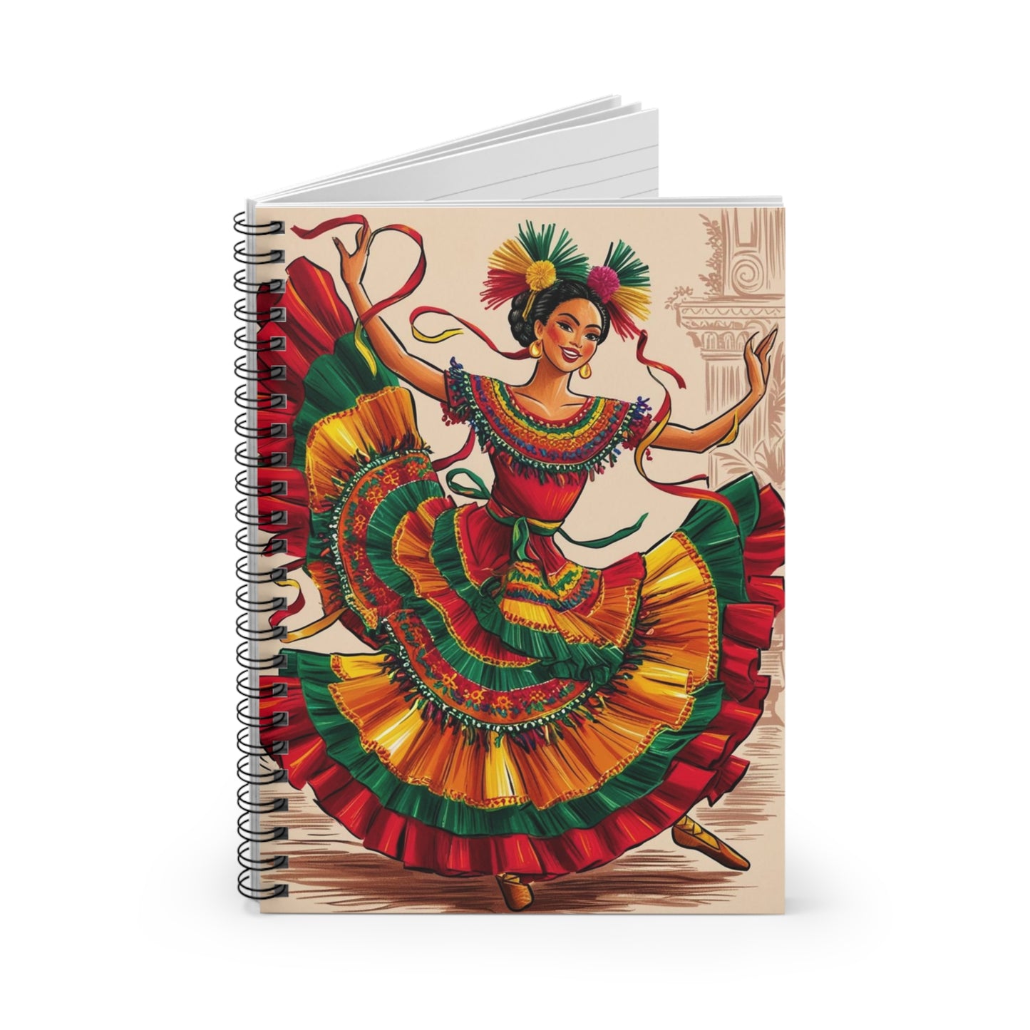 Notebook - Ruled Line, Colorful Dance Journal, Gift for Artists, Ethnic Notepad, Perfect for Celebrations, Creative