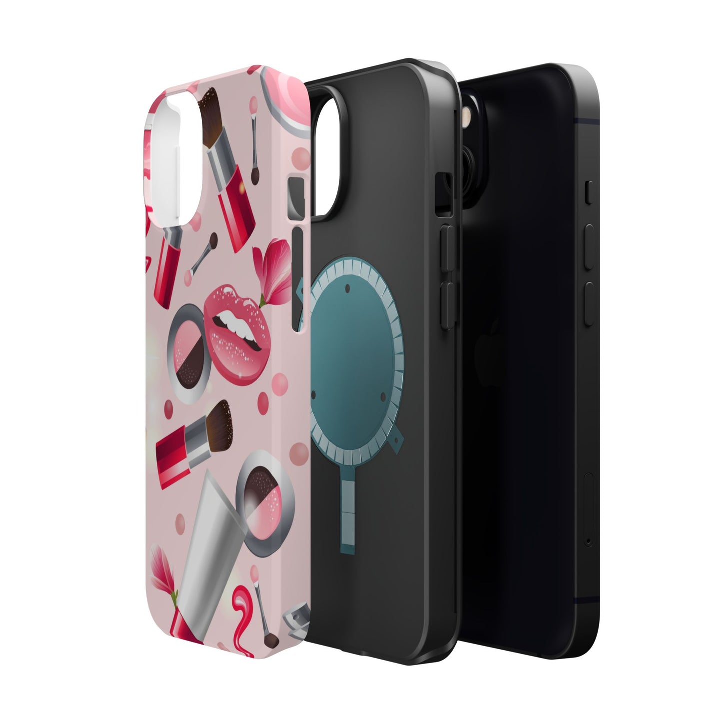Cosmetic-Themed Magnetic Tough Cases, Makeup Lover Gift, Stylish Phone Protection, Cute Accessories for Her, Trendy Phone Case