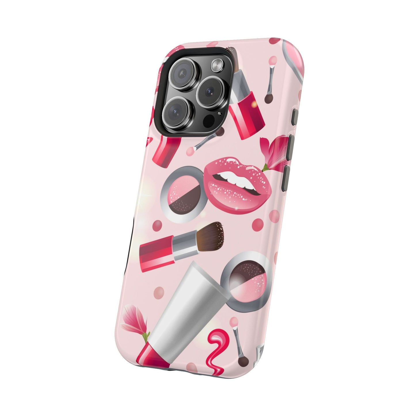 Cosmetic-Themed Magnetic Tough Cases, Makeup Lover Gift, Stylish Phone Protection, Cute Accessories for Her, Trendy Phone Case