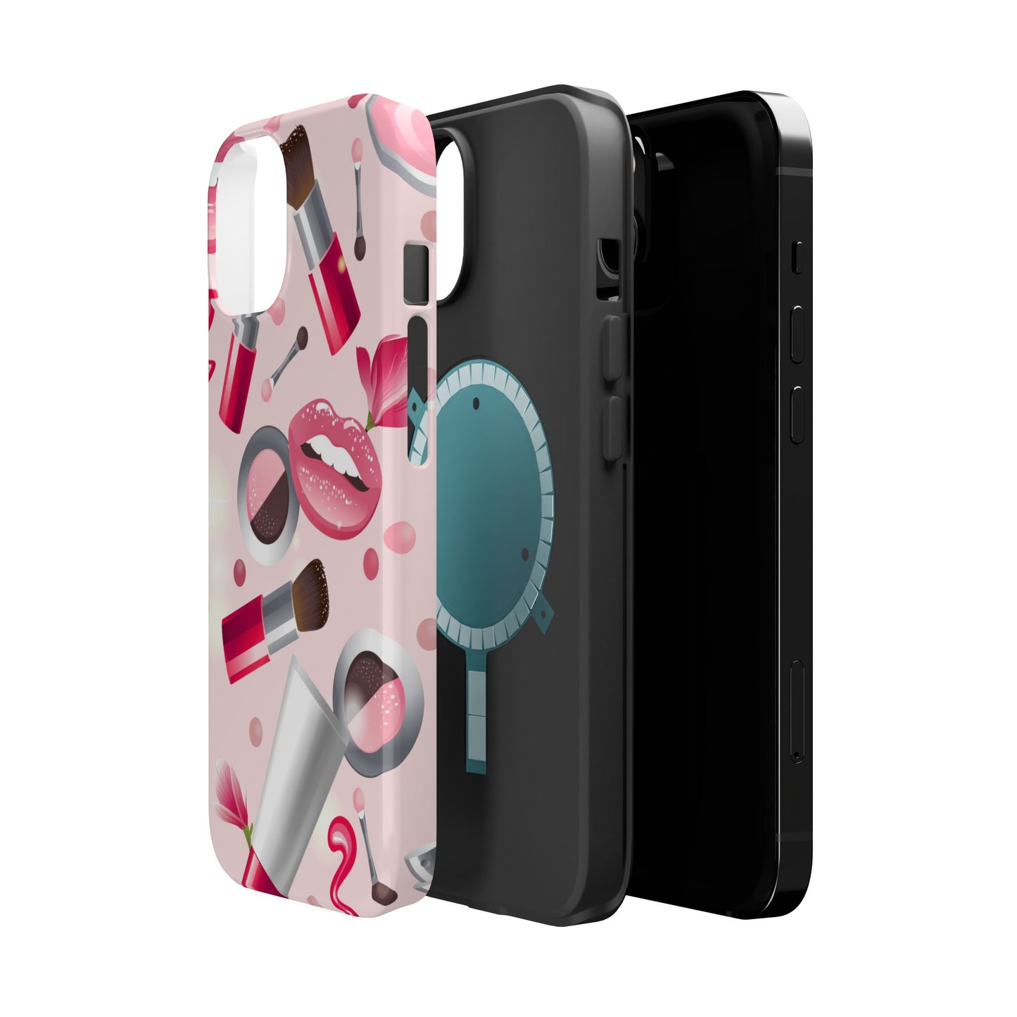 Cosmetic-Themed Magnetic Tough Cases, Makeup Lover Gift, Stylish Phone Protection, Cute Accessories for Her, Trendy Phone Case
