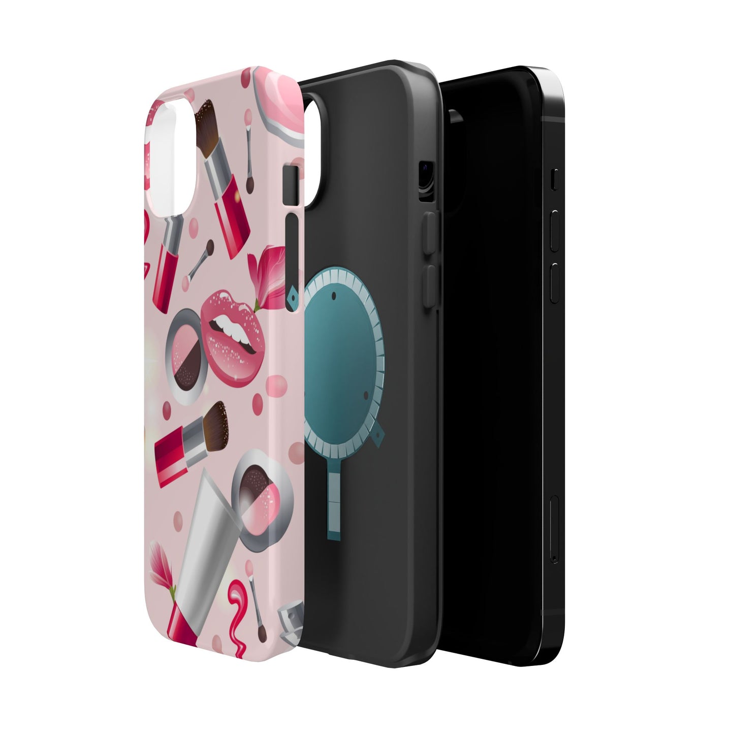 Cosmetic-Themed Magnetic Tough Cases, Makeup Lover Gift, Stylish Phone Protection, Cute Accessories for Her, Trendy Phone Case