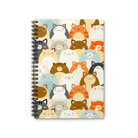 Cute Cat Spiral Notebook - Ruled Line, Journal, Diary, School Supplies, Gift for Cat Lovers