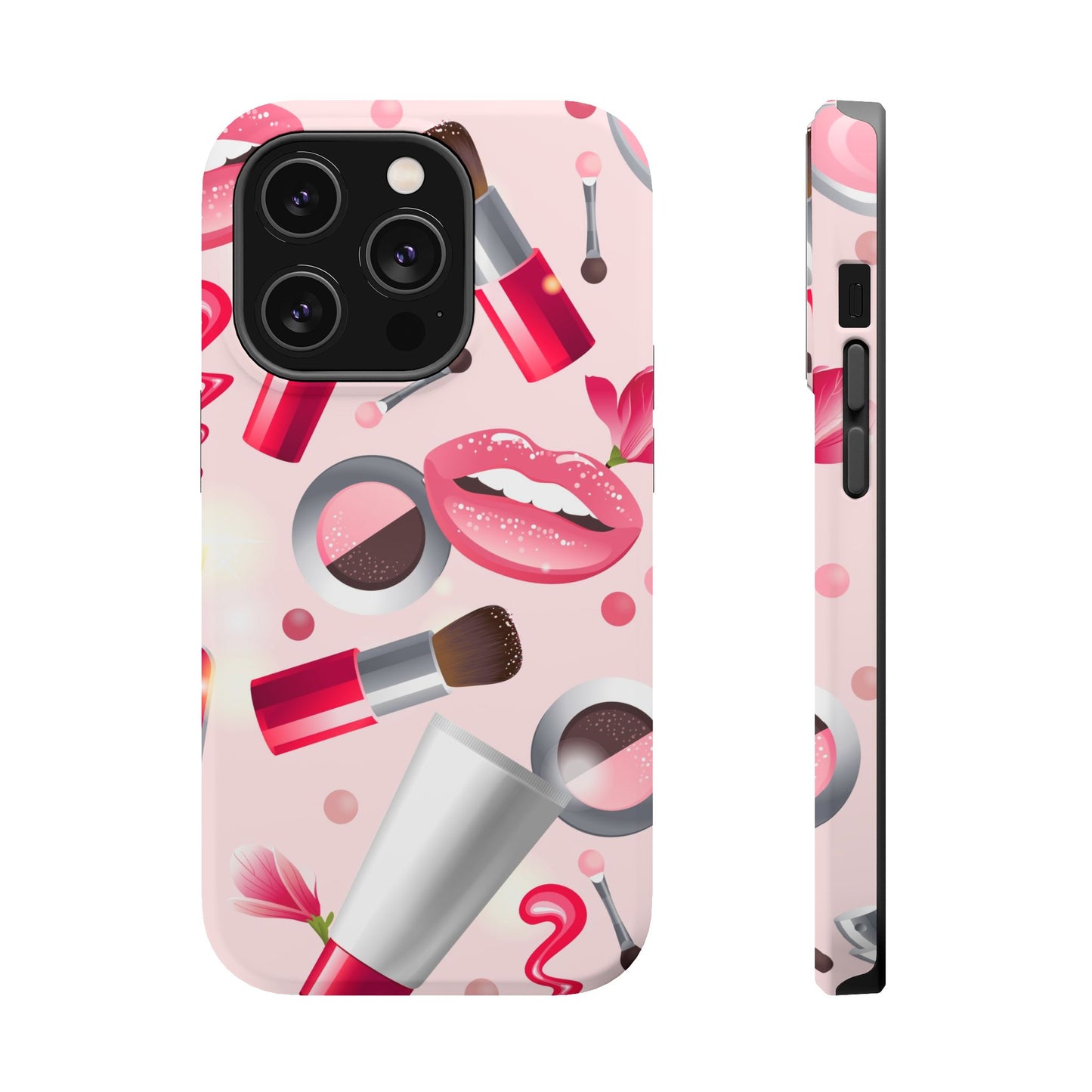 Cosmetic-Themed Magnetic Tough Cases, Makeup Lover Gift, Stylish Phone Protection, Cute Accessories for Her, Trendy Phone Case
