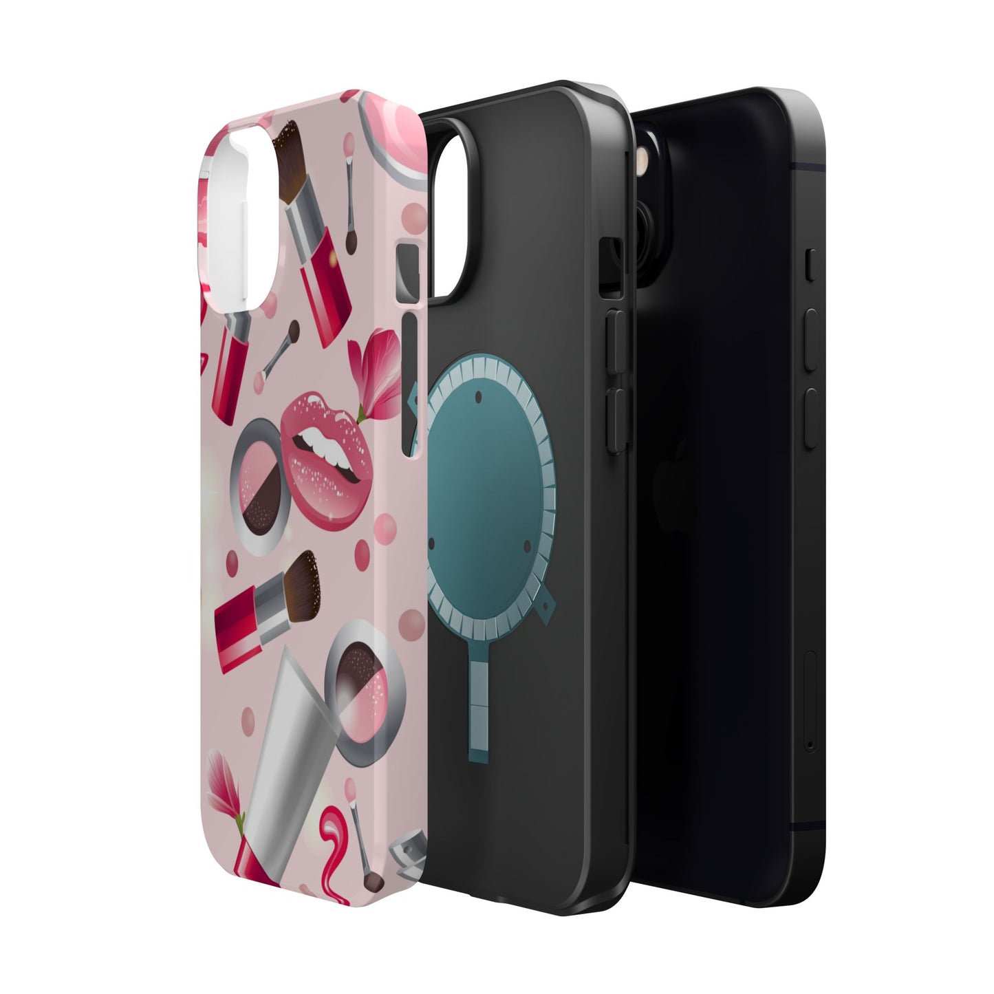 Cosmetic-Themed Magnetic Tough Cases, Makeup Lover Gift, Stylish Phone Protection, Cute Accessories for Her, Trendy Phone Case