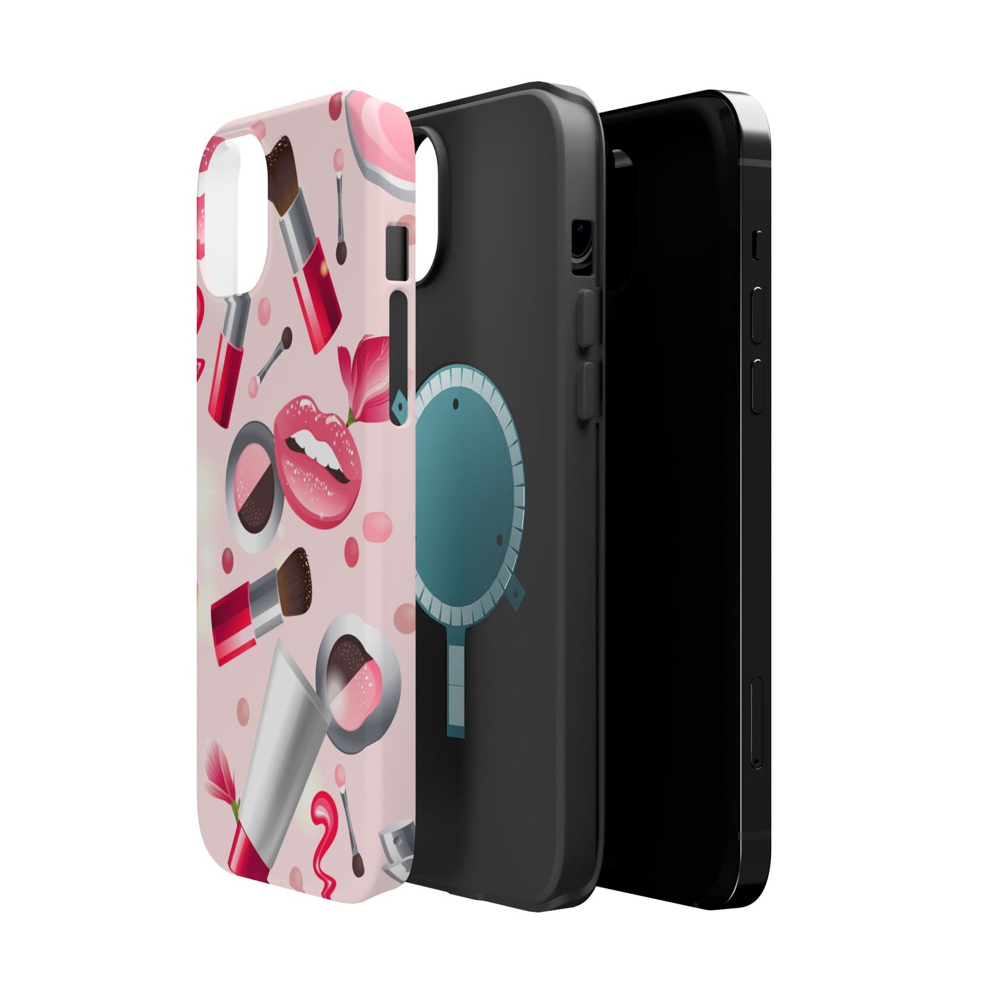 Cosmetic-Themed Magnetic Tough Cases, Makeup Lover Gift, Stylish Phone Protection, Cute Accessories for Her, Trendy Phone Case