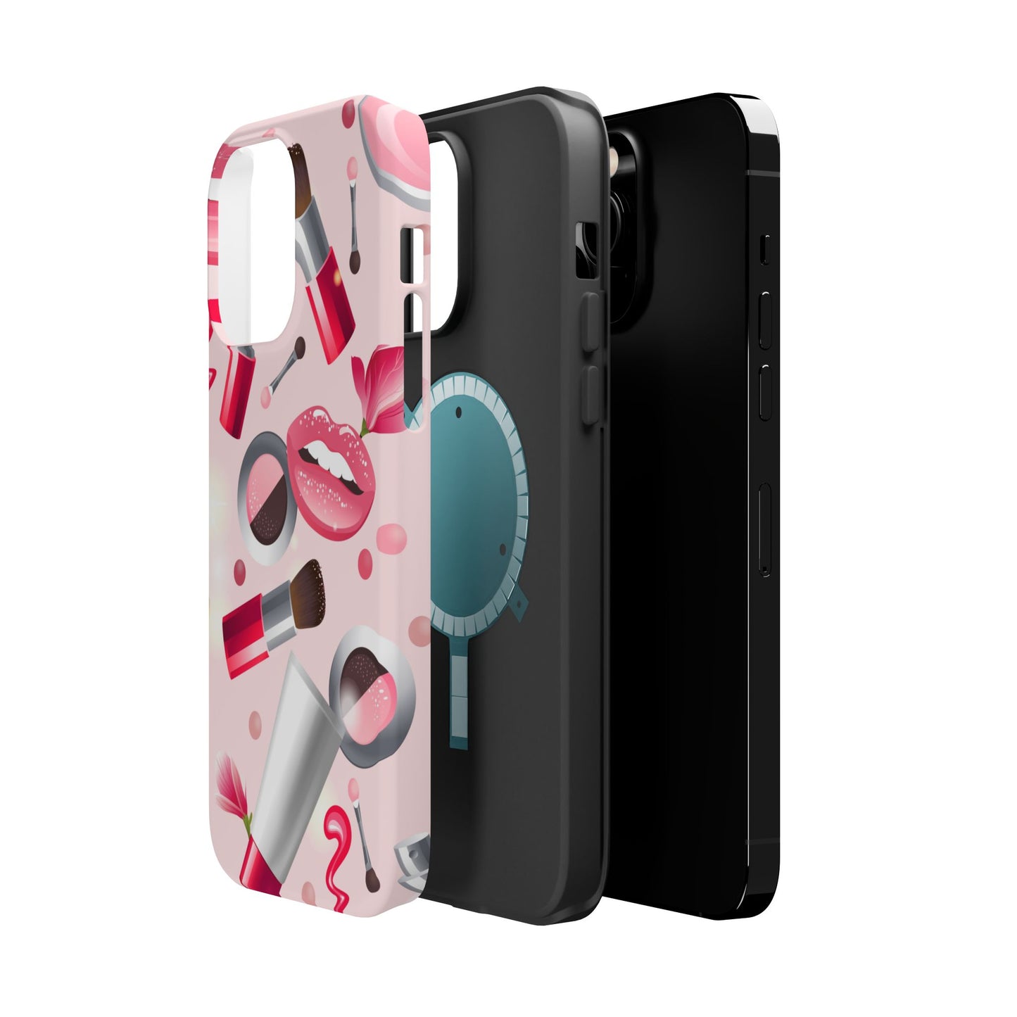 Cosmetic-Themed Magnetic Tough Cases, Makeup Lover Gift, Stylish Phone Protection, Cute Accessories for Her, Trendy Phone Case