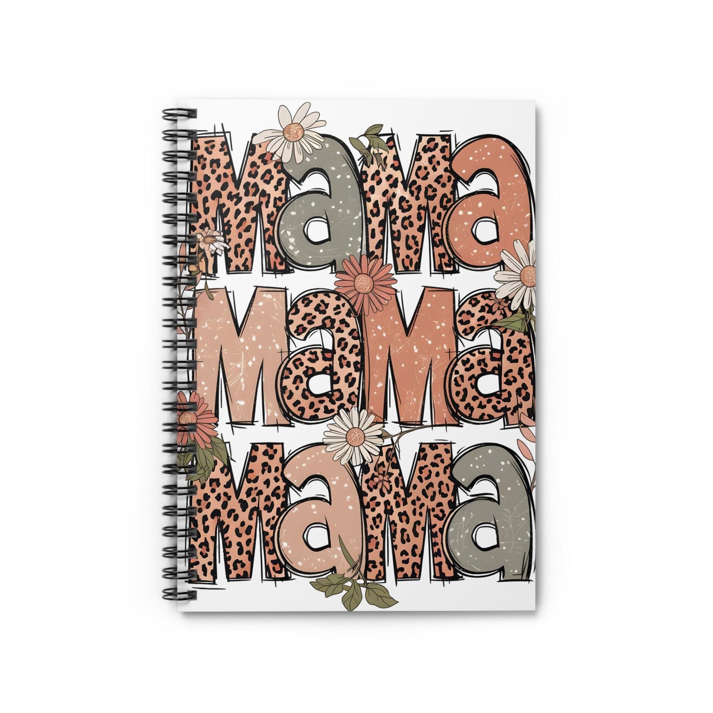 Floral Mama Spiral Notebook: Leopard Print Mom Journal