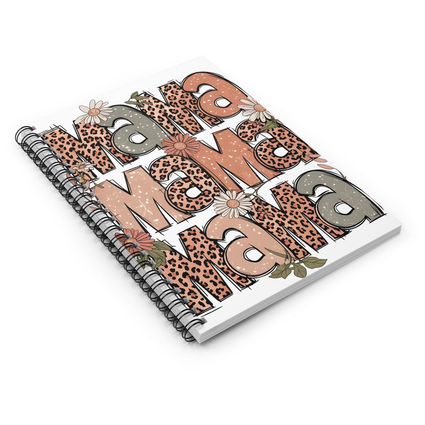 Floral Mama Spiral Notebook: Leopard Print Mom Journal