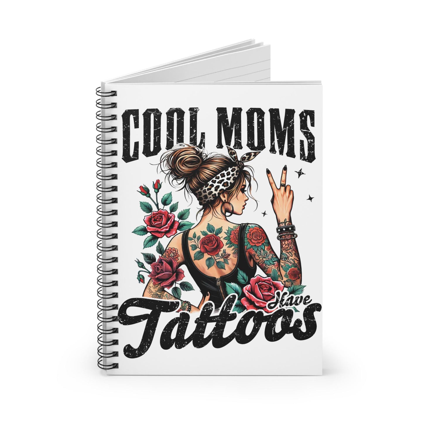 Spiral Notebook - Ruled Line, Mothers Day Cool Gift Tattoos, Journal, Gift for Mom, Unique Stationery, Mother's Day Present, Tattoo Lover