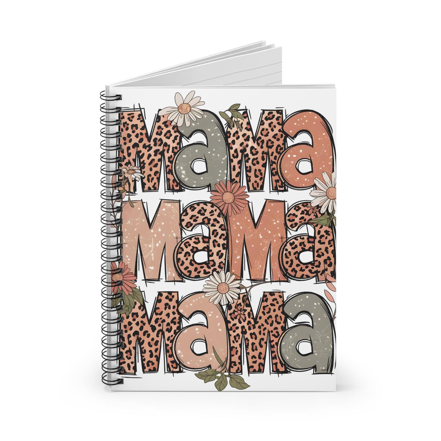 Floral Mama Spiral Notebook: Leopard Print Mom Journal
