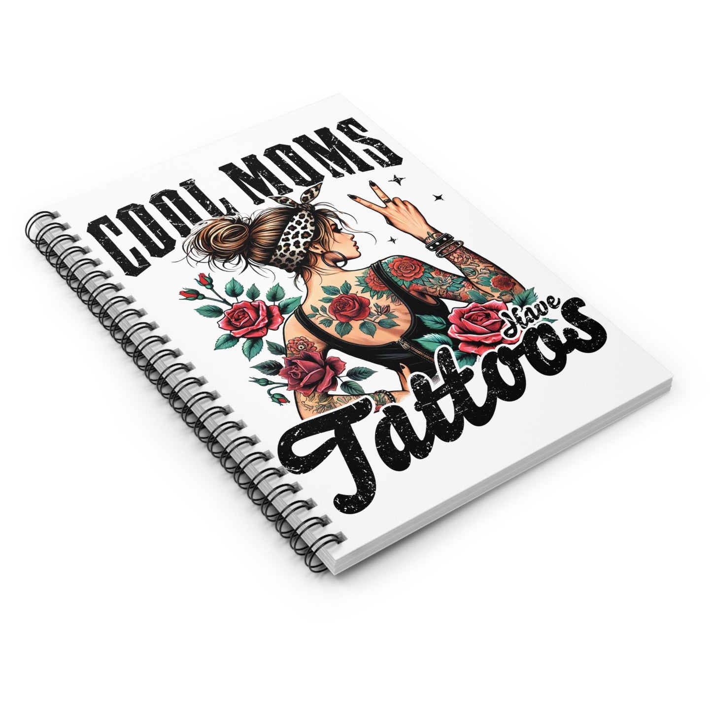 Spiral Notebook - Ruled Line, Mothers Day Cool Gift Tattoos, Journal, Gift for Mom, Unique Stationery, Mother's Day Present, Tattoo Lover