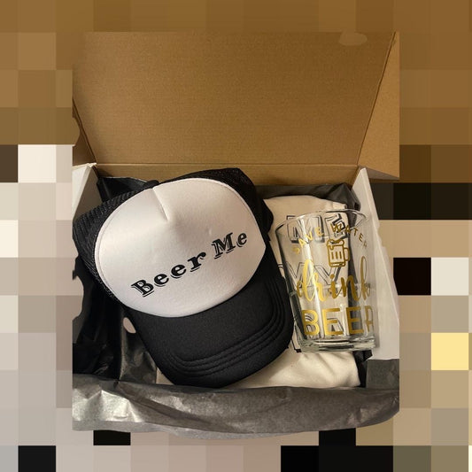 Beer Me shirt with Trucker Hat that says Beer Me